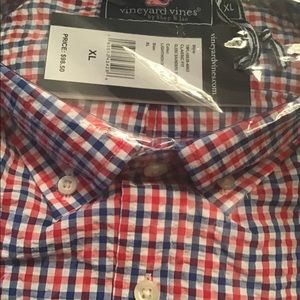 Vineyard Vines Mens LS Shirt XL Red Classic Fit